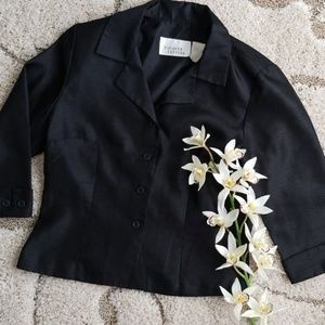 Retro Black Jacket with Shoulder Pads